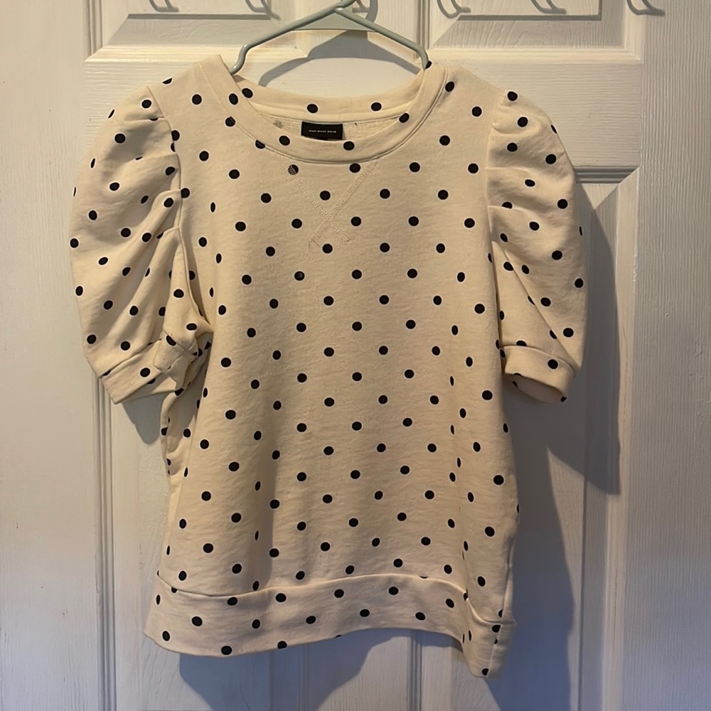 Who what wear | size: Small | Polka Dot Puff Elbow Short Sleeve